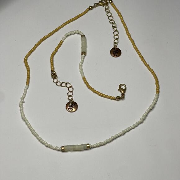 Plunder set bracelet and necklace signed costume jewelry natural neutral boho - Picture 2 of 12